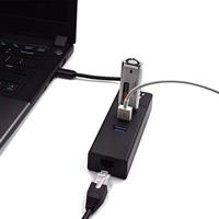Ewent EW1141 USB-C-hub, 3 poorten USB 3.0 en LAN-adapter 1000 Mbps Gigabit Ethernet RJ45, USB 3.0 hub snelle gegevensoverdracht voor Macbook, Chromebook - thumbnail