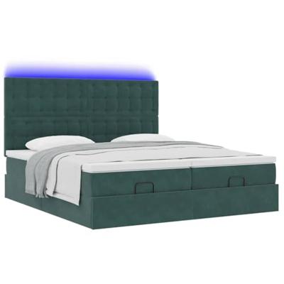 Ottoman bed met matrassen en LED's 180x200cm fluweel