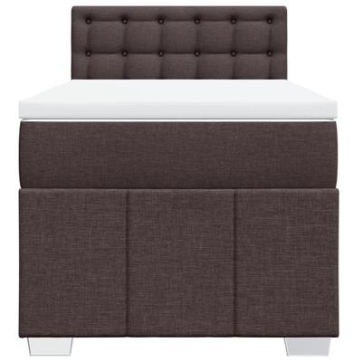 Boxspring met matras stof donkerbruin 160x200 cm - thumbnail