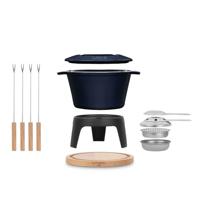 Geëmailleerde gietijzeren fonduepan - LA FONDERIE 1890 - MONT D'ARBOIS - 1,2 L - 4 personen - Blauw - thumbnail