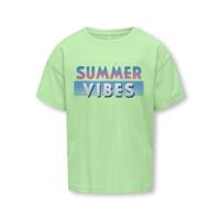 Kids ONLY zomer t-shirt S/S meisjes - loose fit, print - groen - Kogruth - thumbnail