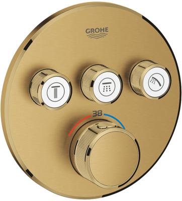 Grohe Inbouwkraan Grohtherm Smart Control Thermostaatkraan met 3-weg Omstelling Cool Sunrise Geborsteld Grohe Inbouwkraan Grohtherm Smart Control Thermostaatkraan met 3-weg Omstelling Cool Sunrise Geborsteld