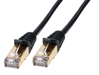 Netwerkkabel 10m zwart met vergulde pluggen (Cat 5e FTP)