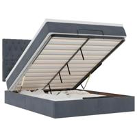 Ottoman bed met matrassen 140x190cm fluweel donkergrijs - thumbnail