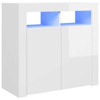 Dressoir met LED-verlichting 80x35x75 cm hoogglans wit - thumbnail