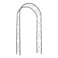 Metalen rozenboog 'Krullend' H 230 x 100 x 37 cm - zwart - thumbnail