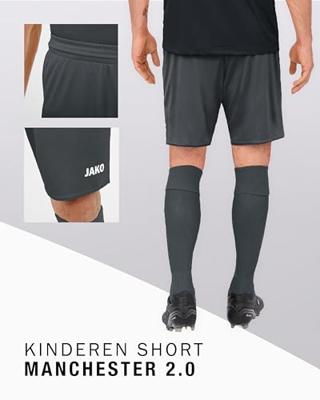 JAKO 4400K Short Manchester 2.0 Kids - Antraciet - 140