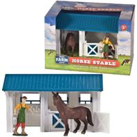 Dutch Farm paardenstal met figuur en paard - thumbnail