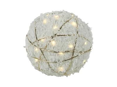 Kerstbal met 20 leds warm-wit sneeuw glittergoud Kerstbal met 20 leds warm-wit sneeuw glittergoud