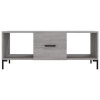 Salontafel 102x50x40 cm bewerkt hout grijs sonoma eikenkleurig - thumbnail