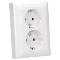 Jung AS5020UWW Wandcontactdoos met randaarde Inzetstuk 2-voudig Alpine-wit 1 stuk(s) - thumbnail