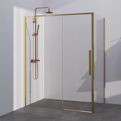 BRAUER Season douchecabine model B met schuifdeur helder glas 140x100x200 omkeerbaar incl. glascoating Season-Goud BRAUER Season douchecabine model B met schuifdeur helder glas 140x100x200 omkeerbaar incl. glascoating Season-Goud