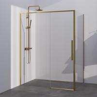BRAUER Season douchecabine model B met schuifdeur helder glas 140x100x200 omkeerbaar incl. glascoating Season-Goud - thumbnail