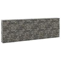 VidaXL Schanskorfmuur met deksels 300x30x100 cm gegalvaniseerd staal - thumbnail