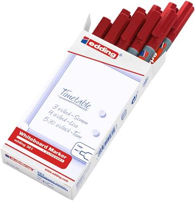 Whiteboardmarker edding 361 rond 1mm rood | 10 stuks