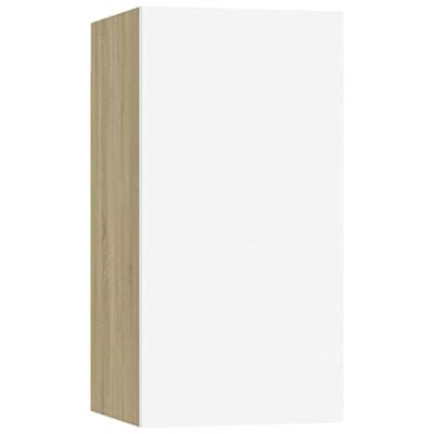 VidaXL Tv-meubel 30,5x30x60 cm bewerkt hout wit en sonoma eikenkleurig