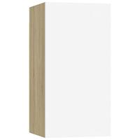 VidaXL Tv-meubel 30,5x30x60 cm bewerkt hout wit en sonoma eikenkleurig - thumbnail