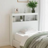 Hoofdbordkast met LED-verlichting 100x17x102 cm wit - thumbnail