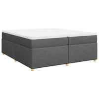 Boxspring met matras stof donkergrijs 200x200 cm - thumbnail