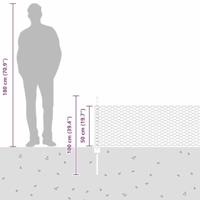 VidaXL Hek met paal zilver 0,5 x 10 m staal - thumbnail