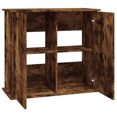 Aquariumstandaard 81x36x73 cm bewerkt hout gerookt eikenkleurig - thumbnail