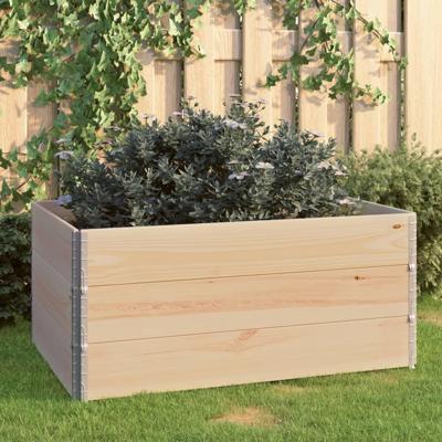 VidaXL 3 st plantenbakken verhoogd 80x120 cm massief grenenhout