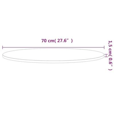 Tafelblad rond 70x1,5 cm massief beukenhout