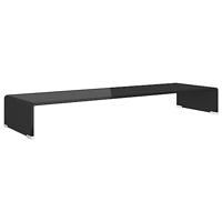 TV-meubel/monitorverhoger zwart 100x30x13 cm glas - thumbnail