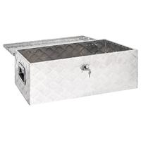 VidaXL Opbergbox 80x39x30 cm aluminium zilverkleurig - thumbnail