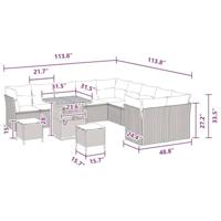 Tuinbankenset 13 pcs Zwart poly rattan - thumbnail