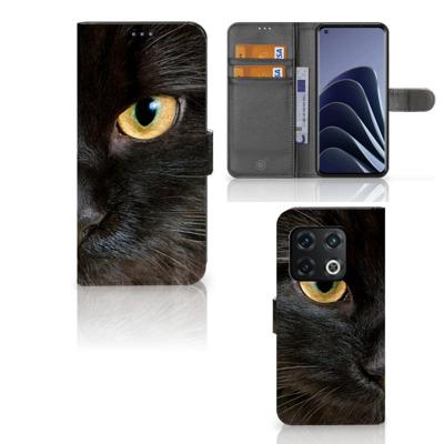 OnePlus 10 Pro | Telefoonhoesje | Met pasjeshouder | Zwarte Kat