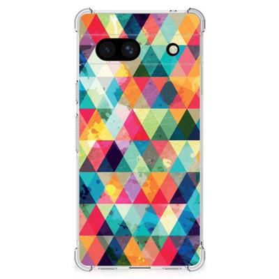 Google Pixel 7A Doorzichtige Silicone Hoesje Geruit Google Pixel 7A Doorzichtige Silicone Hoesje Geruit