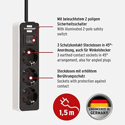 3-voudige Stekkerdoos met Schakelaar Brennenstuhl Ecolor 3600 W (1,5 m)