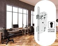 Serratura da incasso foro cilindro - YALE - Y50R-A40/B - Asse 40 mm, cassa 135 mm - Scrocco reversibile, Testa tonda - Bianco - thumbnail