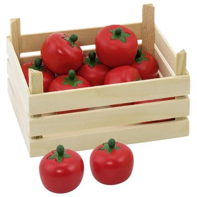 Goki houten tomaten in kist, 10dlg. Goki houten tomaten in kist, 10dlg.