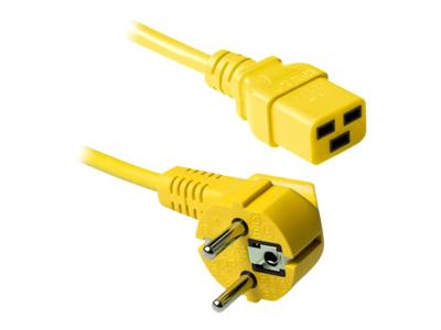 ACT AK5181 Netsnoer CEE 7/7 male (haaks) | C19 | Geel | 1,8 meter