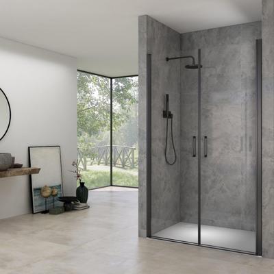 Van Rijn Products ST02 Saloondeur - 100x200cm - incl glasbehandeling - incl muurprofiel - zwart ST02400100ZW