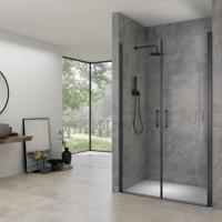 Van Rijn Products ST02 Saloondeur - 100x200cm - incl glasbehandeling - incl muurprofiel - zwart ST02400100ZW - thumbnail