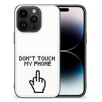 iPhone 15 Pro | Telefoon Hoesje | Finger Don&apos;t Touch My Phone - thumbnail