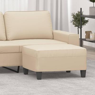 Voetenbank 70x55x41 cm microvezelstof crmekleurig