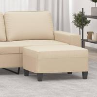 Voetenbank 70x55x41 cm microvezelstof crmekleurig - thumbnail