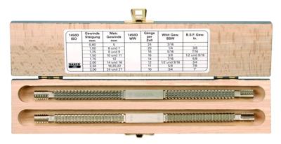 Bahco 1450D/2 Set dubbele draadvijlen, 2-delig, met schroefdraadtabel 1 stuk(s)