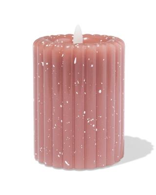 HEMA Led stompkaars ⌀7.5x10cm ribbel spikkel bruin (bruin)