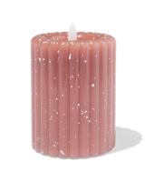 HEMA Led stompkaars ⌀7.5x10cm ribbel spikkel bruin (bruin) - thumbnail