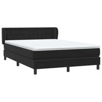 Boxspring met matras fluweel zwart 160x220 cm - thumbnail