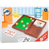 Small Foot - speelkaarten en dobbelspel in houten kist - thumbnail