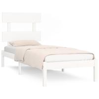 Bedframe massief hout wit 90x190 cm - thumbnail