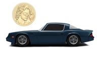 Stranger Things Diecast Model 1/24 Billy's 1979 Chevy Camaro Z28 with Collectible Coin --- DAMAGED PACKAGING - thumbnail