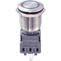 TRU COMPONENTS 701906 LAS1-BGQ-11ZE/B/12V Vandalismebestendige drukschakelaar 250 V/AC 5 A 1x uit/aan Continu Blauw IP67 1 stuk(s) - thumbnail