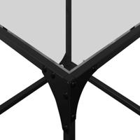 Salontafels 2 st met transparant glazen blad 40x40x40 cm staal - thumbnail